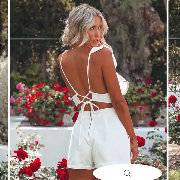 White Ruffle Romper - Picture 2 of 6